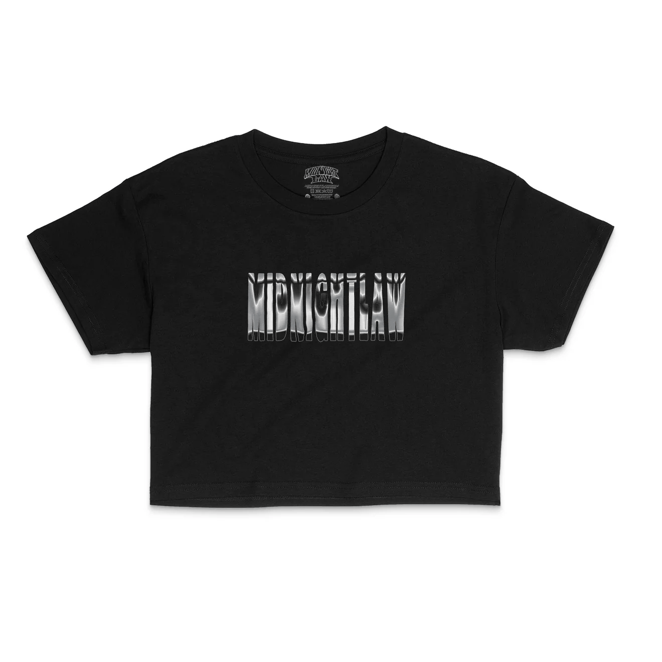 midnight law CROP TOP クロームエフェクト ブラック XS