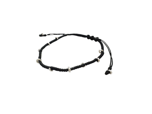 カレンシルバー ブレスレット ブラックコード